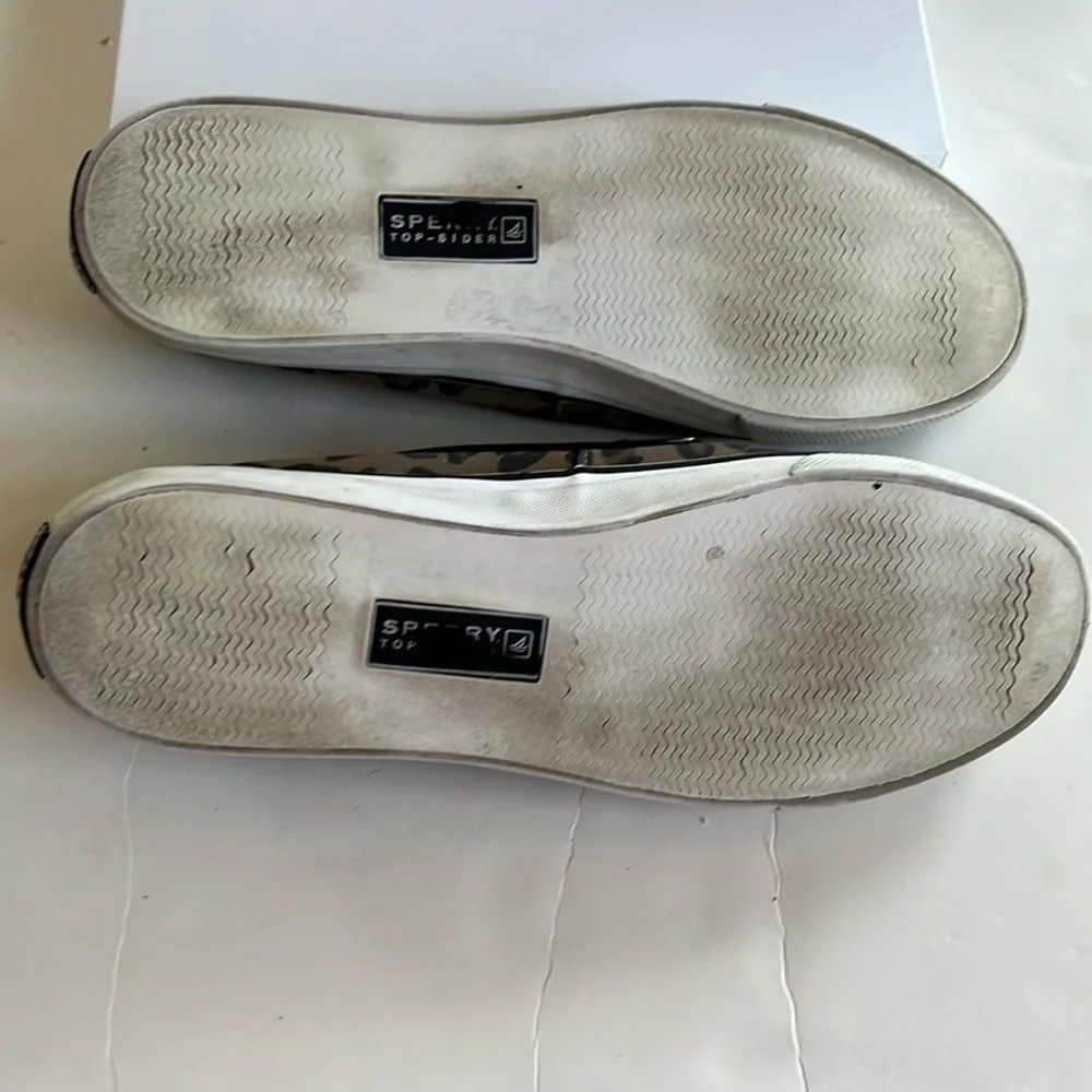 Sperry patent leather and animal print shoes. Size 9.5